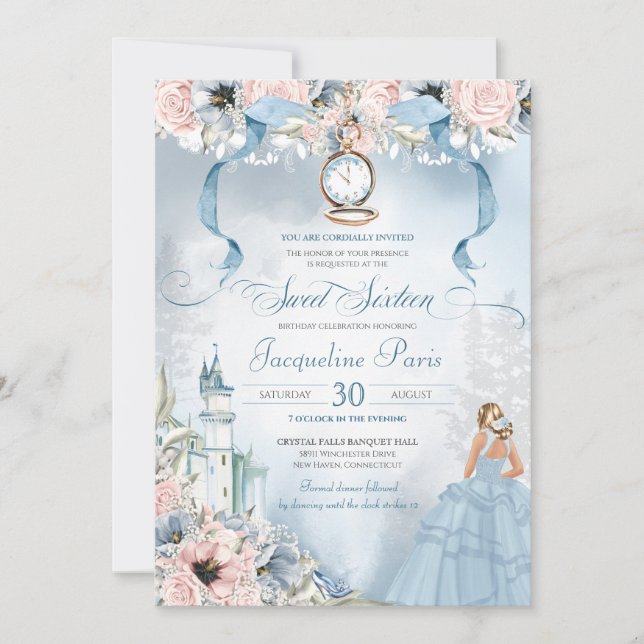 Cinderella Fairy Tale Princess Sweet 16 Birthday I Invitation (Front)