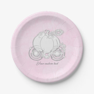 Cinderella Fairytale Carriage Pink Party Plates