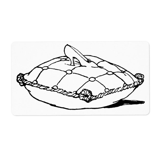 Cinderella Glass Slipper and Pillow Large Label (Front)