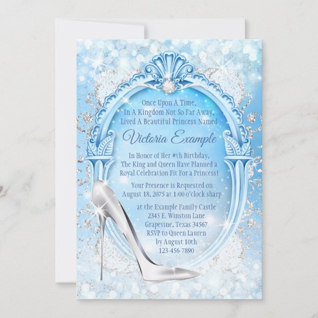 Cinderella Glass Slipper Any Number Birthday Party Invitation (Front)