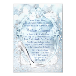 Cinderella Glass Slipper Birthday Party Invitation