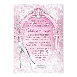 Cinderella Glass Slipper Quinceanera Invitation