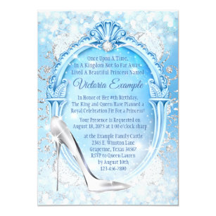 Cinderella Glass Slipper Quinceanera Invitation