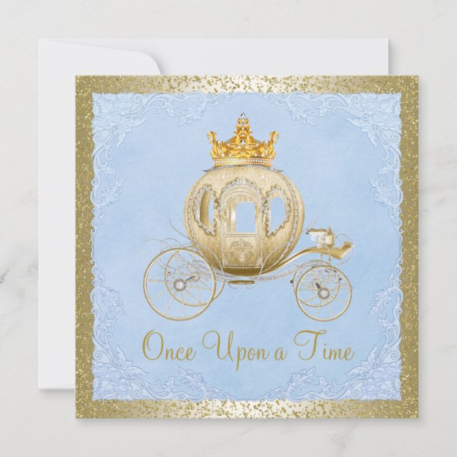 Cinderella Once Upon a Time Princess Birthday Invitation (Front)