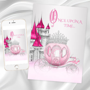 Cinderella Once Upon a Time Princess Birthday Invitation
