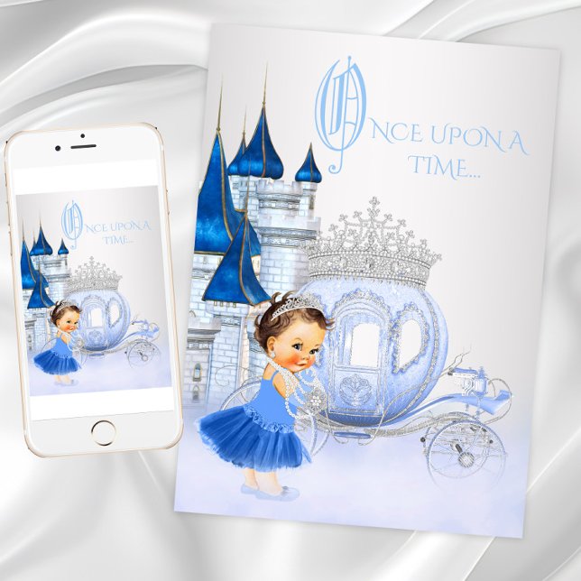 Cinderella Once Upon a Time Princess Birthday Invitation (Cinderella princess birthday party invitation. Any event. Digital download and printed available.)
