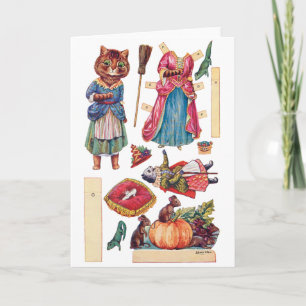 Cinderella, Paper Doll, Louis Wain Card