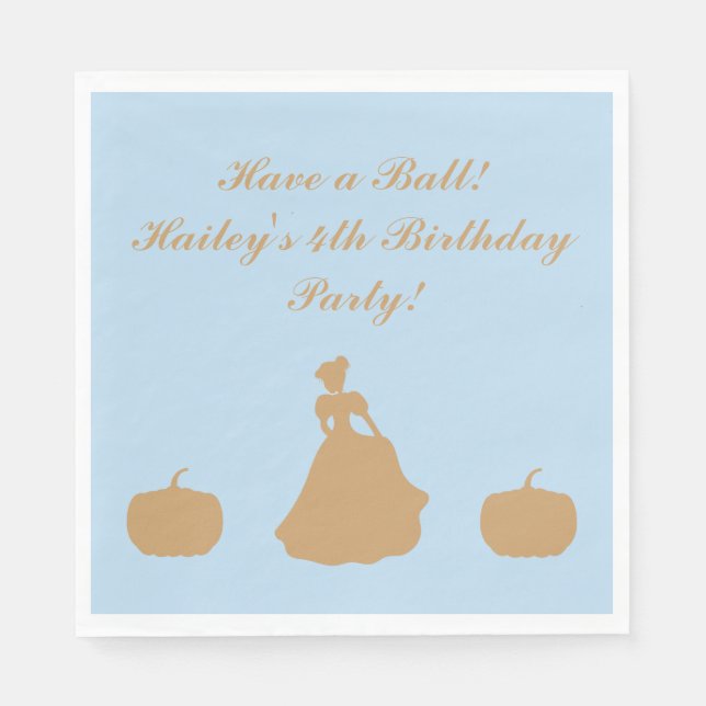 Cinderella Party Personalised Napkins (Front)