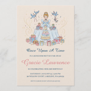 Cinderella princess birthday invitations