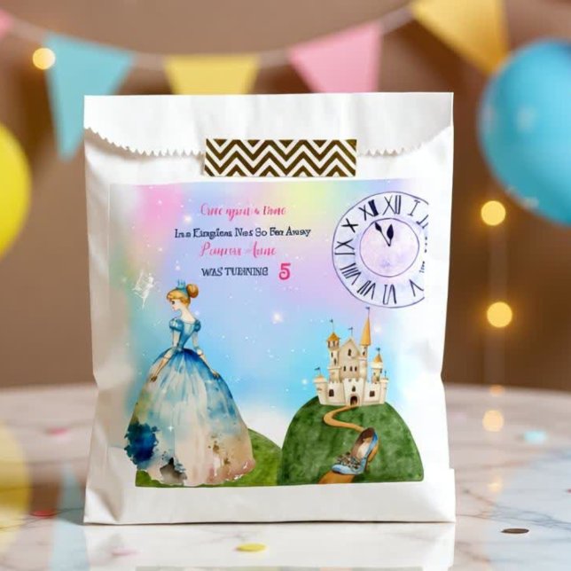 Cinderella Princess Birthday Kids  Favour Bag (Creator Uploaded)