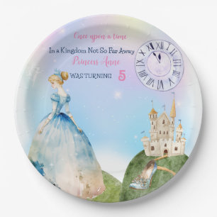 Cinderella Princess Birthday Kids  Paper Plate