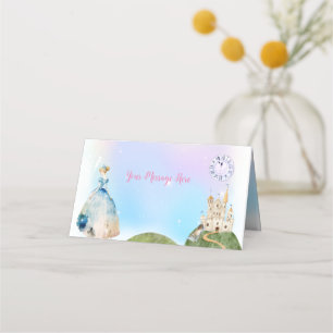 Cinderella Princess Birthday Kids Place Card