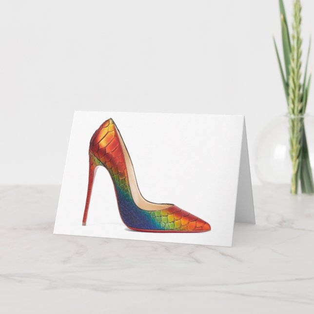 Cinderella Quote Christian Louboutin Shoes Rainbow Card (Front)