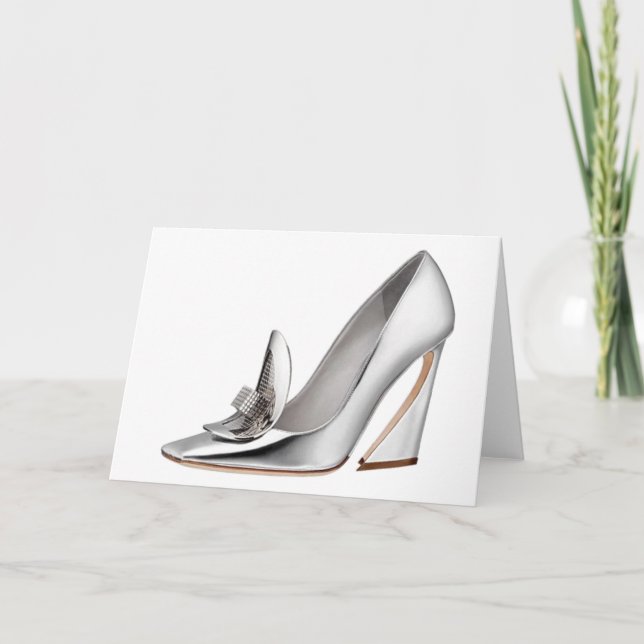 Cinderella Quote Dior Shoes Silver Heels Card (Front)