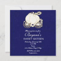 Cinderella Royal Blue Princess Carriage Invitation