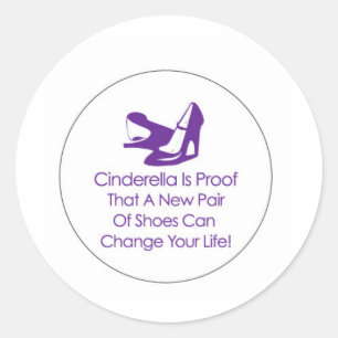 cinderella shoes classic round sticker