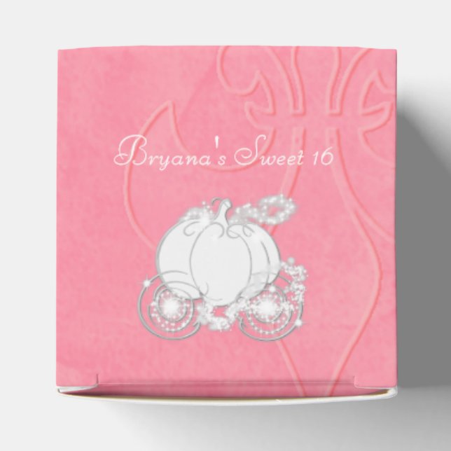 Cinderella Silver Carriage Pink Party Favour Boxes (Top)