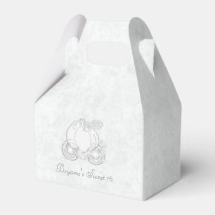 Cinderella Silver Carriage White Party Favour Boxe Favour Box