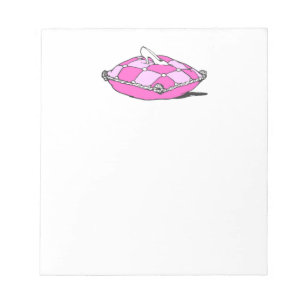 Cinderella Slipper on Pink Pillow Notepad