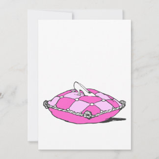 Cinderella Slipper on Pink Pillow Vintage Art