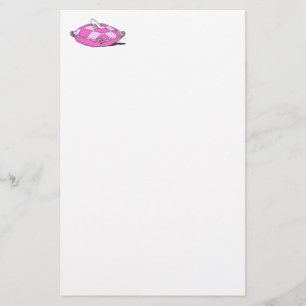 Cinderella Slipper on Pink Pillow Vintage Art Stationery