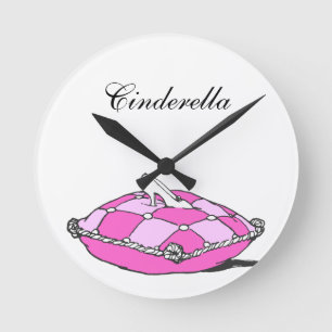 Cinderella Slipper Pink Pillow Custom Clock