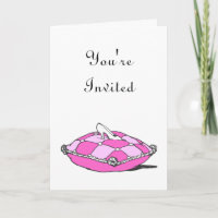 Cinderella Slipper Pink Pillow Custom Invitation