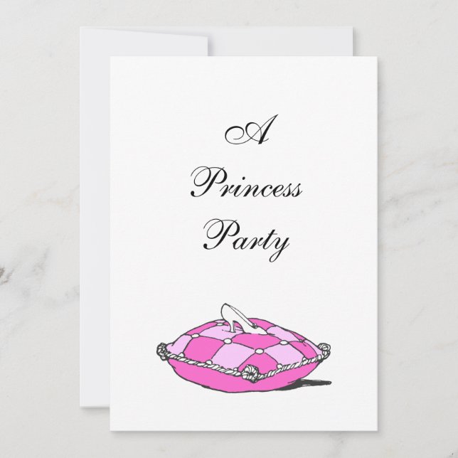 Cinderella Slipper Pink Pillow Princess Party Invitation (Front)