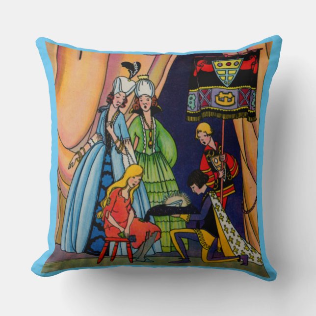 Cinderella, the prince and the glass slipper cushion (Front)