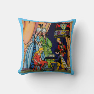 Cinderella, the prince and the glass slipper cushion