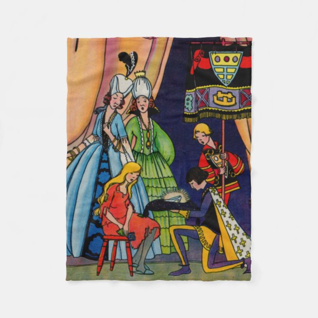 Cinderella, the prince and the glass slipper fleece blanket (Front)