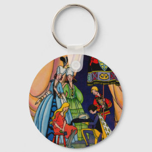 Cinderella, the prince and the glass slipper key ring