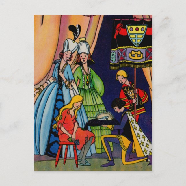 Cinderella, the prince and the glass slipper postcard (Front)