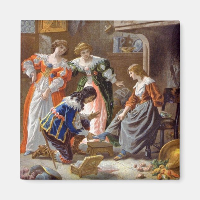 Cinderella Trying on the Slipper Magnet (Front)