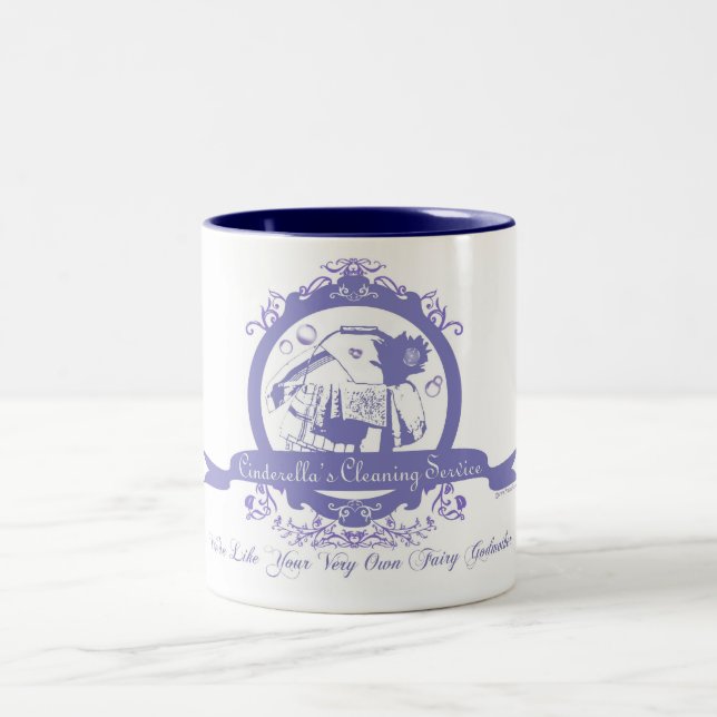 Cinderella's Cleaning Service Two-Tone Coffee Mug (Center)