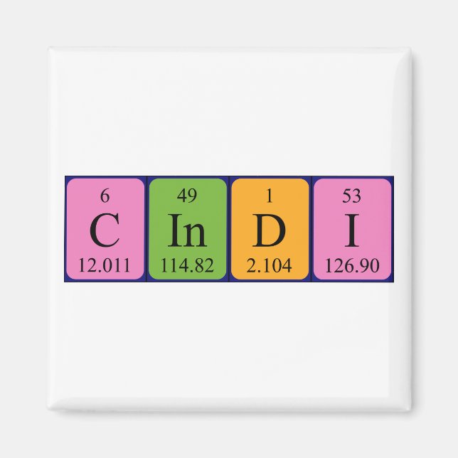 Cindi periodic table name magnet (Front)