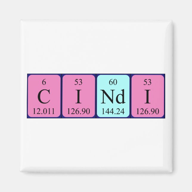 Cindi periodic table name magnet (Front)
