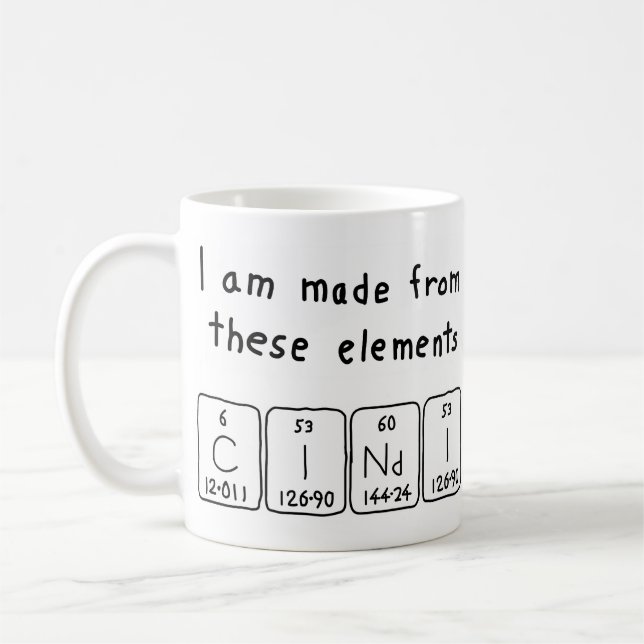 Cindi periodic table name mug (Left)