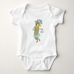 Cindy Bear Holding Parasol Baby Bodysuit