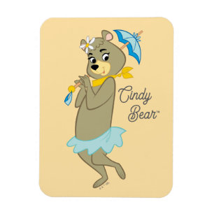 Cindy Bear Holding Parasol Magnet