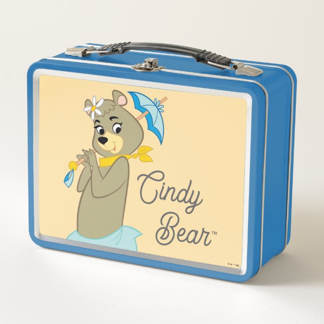 Cindy Bear Holding Parasol Metal Lunch Box (Front)
