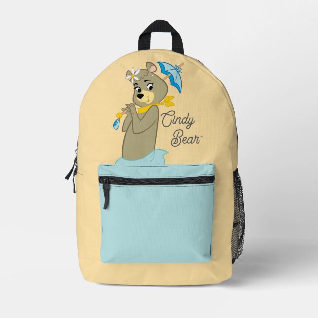 Cindy Bear Holding Parasol Printed Backpack (Front)