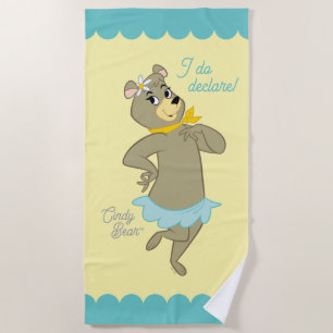 Cindy Bear Playful Pose Beach Towel