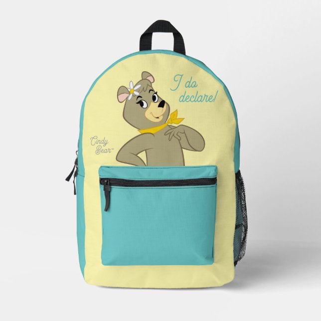 Cindy Bear Playful Pose Printed Backpack (Front)