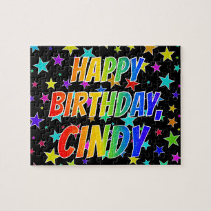 "CINDY" First Name, Fun "HAPPY BIRTHDAY" Jigsaw Puzzle