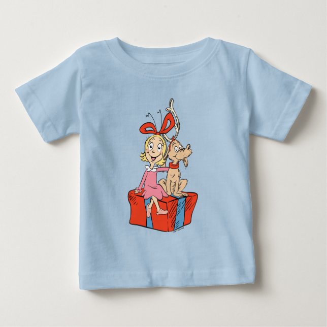 Cindy Lou Who and Max on a Present Baby T-Shirt (Front)