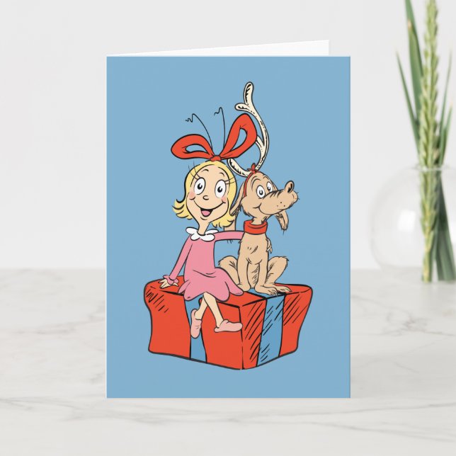 Cindy Lou Who and Max on a Present Card (Front)