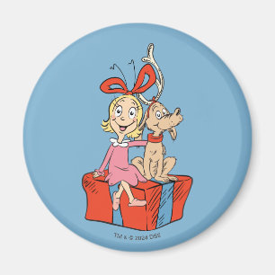 Cindy Lou Who and Max on a Present Magnet