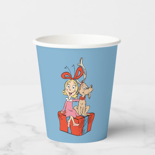 Cindy Lou Who and Max on a Present Paper Cups (Front)