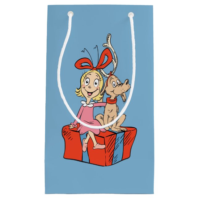 Cindy Lou Who and Max on a Present Small Gift Bag (Front)